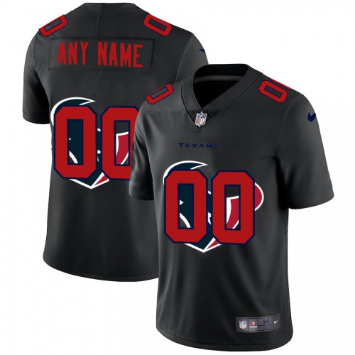 Houston Texans Custom Men's Team Logo Dual Overlap Limited Jersey Black