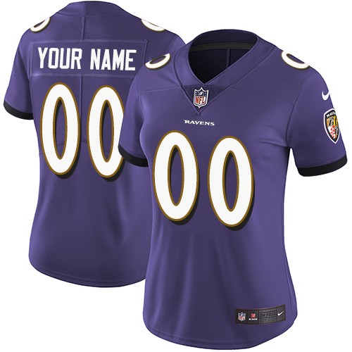 Baltimore Ravens Customized Purple Team Color Stitched Vapor Untouchable Limited Women's Jersey