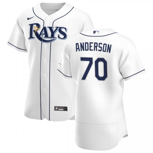 Tampa Bay Tampa Bay Rays #70 Nick Anderson Men's White Home 2020 Authentic Player Jersey Men's