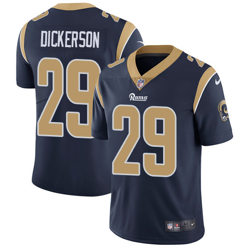 Rams #29 Eric Dickerson Navy Blue Team Color Men's Stitched Vapor Untouchable Limited Jersey