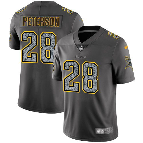 Minnesota Vikings #28 Adrian Peterson Gray Static Men's Stitched Vapor Untouchable Limited Jersey Men's