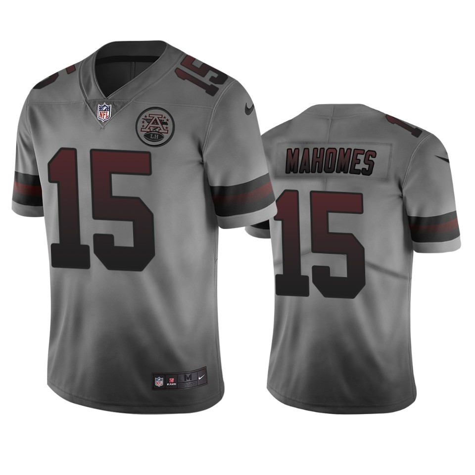 Kansas City Chiefs #15 Patrick Mahomes Smoky Men's Vapor Limited City Edition Jersey