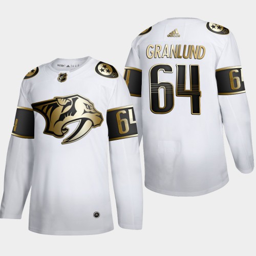 Nashville Nashville Predators #64 Mikael Granlund Men's Adidas White Golden Edition Limited Stitched Jersey Men's