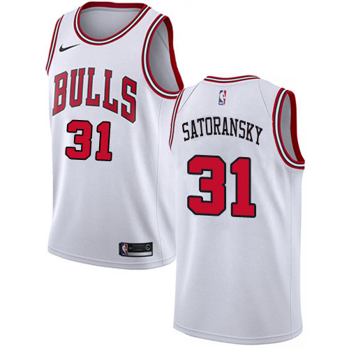 Chicago Bulls #31 Tomas Satoransky White Swingman Association Edition Jersey Mens