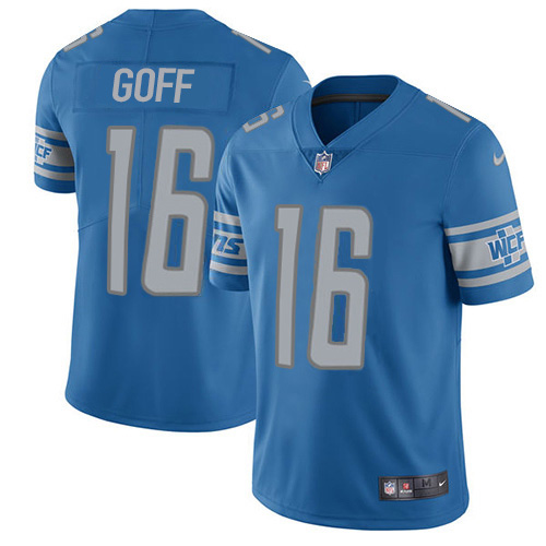 Detroit Lions #16 Jared Goff Blue Team Color Youth Stitched Vapor Untouchable Limited Jersey