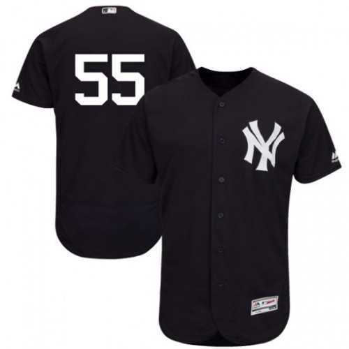 New York Yankees #55 Domingo German Navy Blue Flexbase Authentic Collection Stitched Jersey Men's