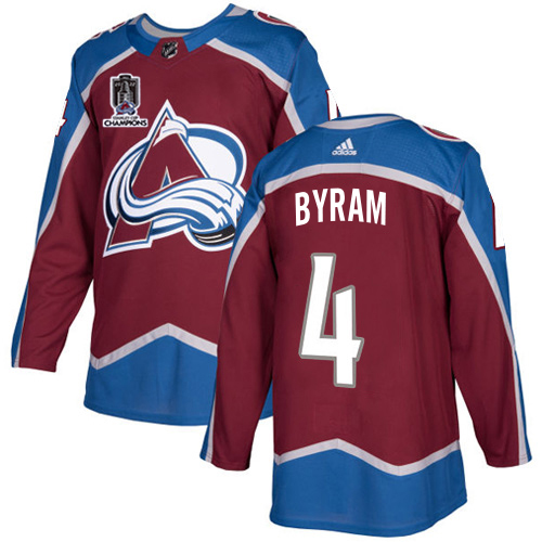 Adidas Colorado Avalanche #4 Bowen Byram Burgundy Youth 2022 Stanley Cup Champions Burgundy Home Authentic Stitched Jersey Youth