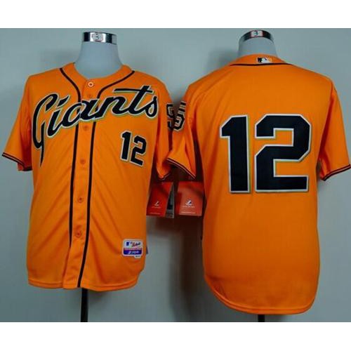 San Francisco Giants #12 Joe Panik Orange Alternate Cool Base Stitched Jersey Men's