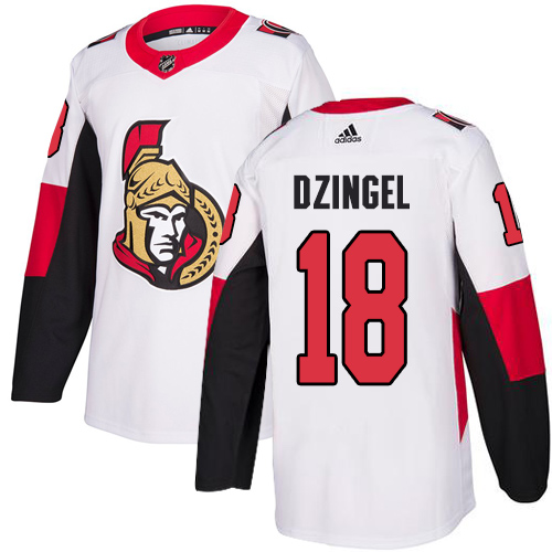 Adidas Ottawa Senators #18 Ryan Dzingel White Road Authentic Stitched Jersey Men's