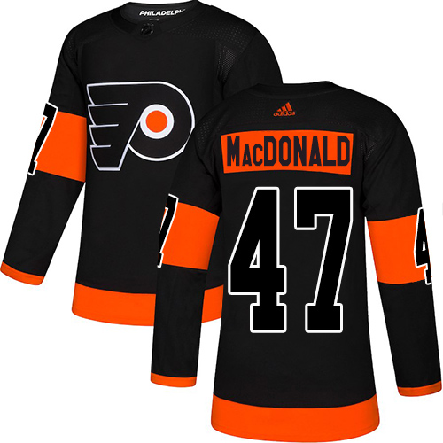 Adidas Philadelphia Flyers #47 Andrew MacDonald Black Alternate Authentic Stitched Jersey Men's
