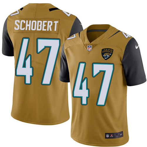 Jacksonville Jaguars #47 Joe Schobert Gold Men's Stitched Limited Rush Jersey Men's