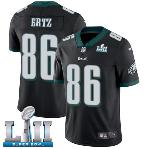 Philadelphia Eagles #86 Zach Ertz Black Alternate Super Bowl LII Youth Stitched Vapor Untouchable Limited Jersey Youth