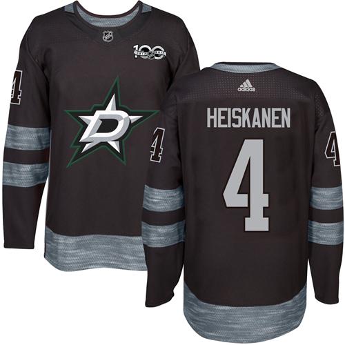 Adidas Dallas Stars #4 Miro Heiskanen Black 1917-2017 100th Anniversary Stitched Jersey Men's