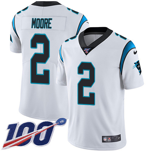 Panthers #2 DJ Moore White Youth Stitched 100th Season Vapor Untouchable Limited Jersey