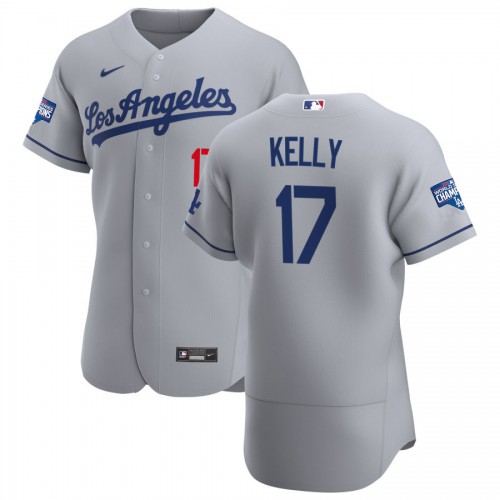 Los Angeles Los Angeles Dodgers #17 Joe Kelly Men's Gray Road 2020 World Series Champions Authentic Team Jersey Men's