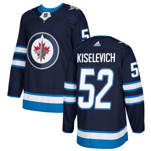 Adidas Winnipeg Jets #52 Bogdan Kiselevich Navy Blue Home Authentic Stitched Jersey Men's
