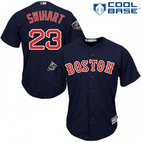 Boston Red Sox #23 Blake Swihart Navy Blue Cool Base 2018 World Series Stitched Youth Jersey Youth
