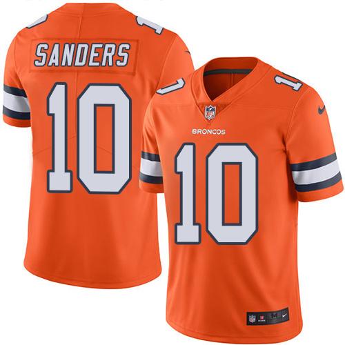 Denver Broncos #10 Emmanuel Sanders Orange Men's Stitched Limited Rush Jersey Men's