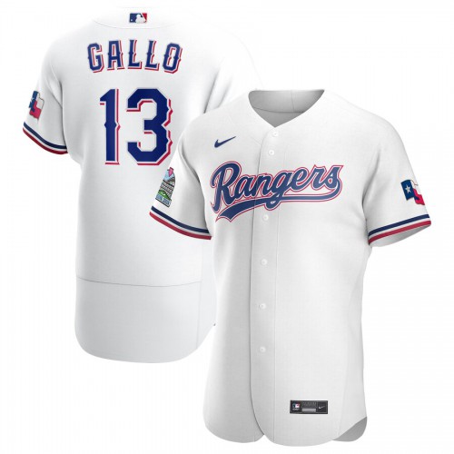 Texas Texas Rangers #13 Joey Gallo Men's White Home 2020 Authentic Player Jersey Men's
