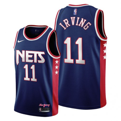 Brooklyn Brooklyn Nets #11 Kyrie Irving Womens 2021-22 City Edition Throwback 90s Wordmark Navy Jersey Womens