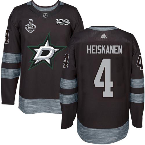 Adidas Dallas Stars #4 Miro Heiskanen Black 1917-2017 100th Anniversary 2020 Stanley Cup Final Stitched Jersey Men's
