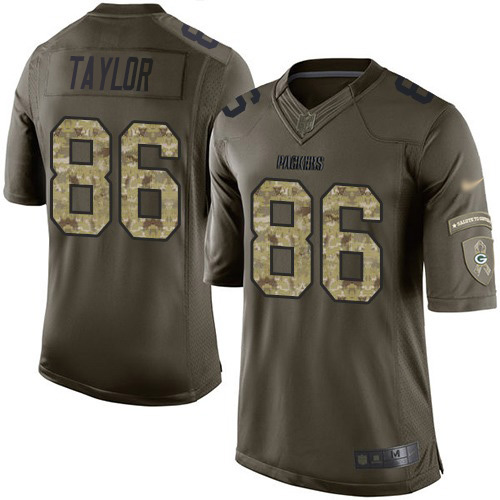 Green Bay Packers #86 Malik Taylor Olive/Camo Youth Stitched Limited 2017 Salute To Service Jersey Youth