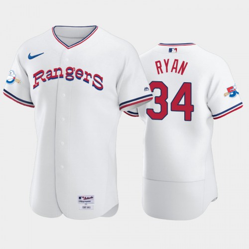 Texas Texas Rangers #34 Nolan Ryan 1972 Throwback 50th Anniversary Authentic Men's Jersey - White Men's