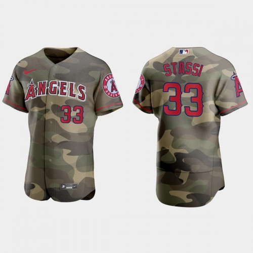 Los Angeles Los Angeles Angels #33 Max Stassi Men's 2021 Armed Forces Day Authentic Jersey -Camo Men's