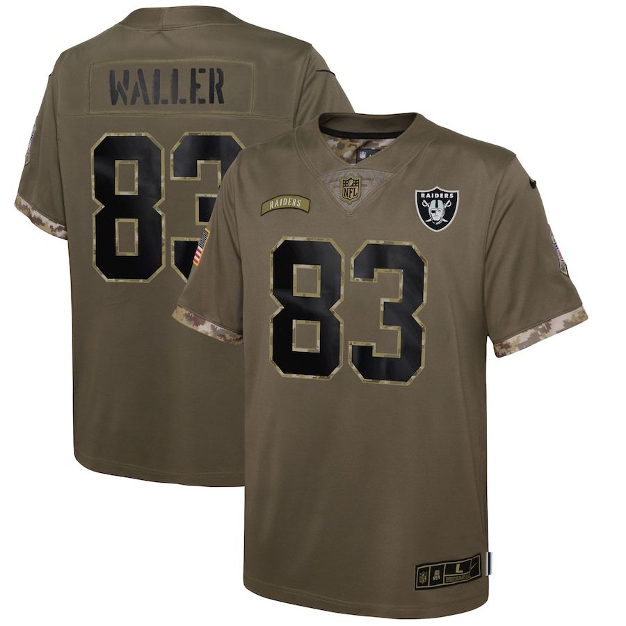 Las Vegas Raiders #83 Darren Waller Youth 2022 Salute To Service Limited Jersey - Olive