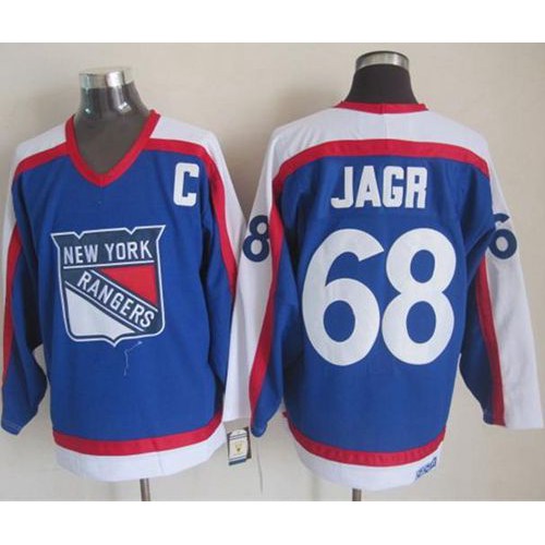 New York Rangers #68 Jaromir Jagr Blue/White CCM Throwback Stitched Jersey Men's