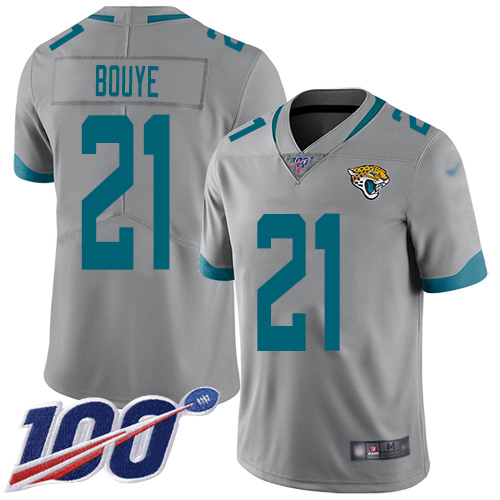 Jacksonville Jaguars #21 A.J. Bouye Silver Men's Stitched Limited Inverted Legend 100th Season Jersey Men's