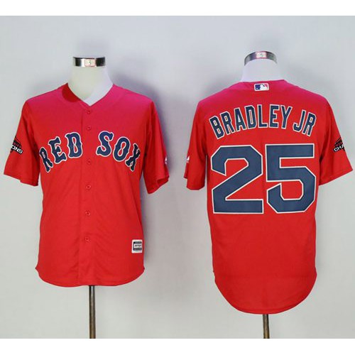Boston Red Sox #25 Jackie Bradley Jr Red New Cool Base 2018 World Series Champions Stitched Jersey Men's