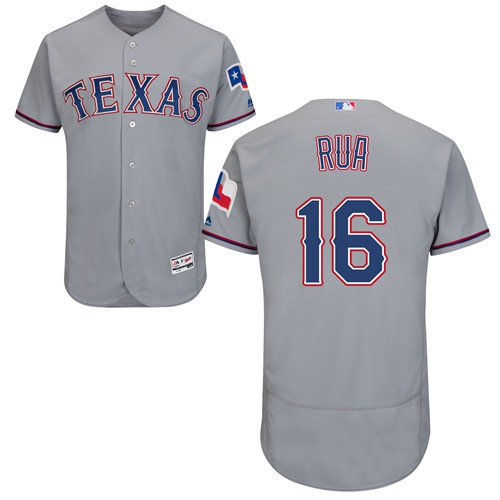 Texas Rangers #16 Ryan Rua Grey Flexbase Authentic Collection Stitched Jersey Men's