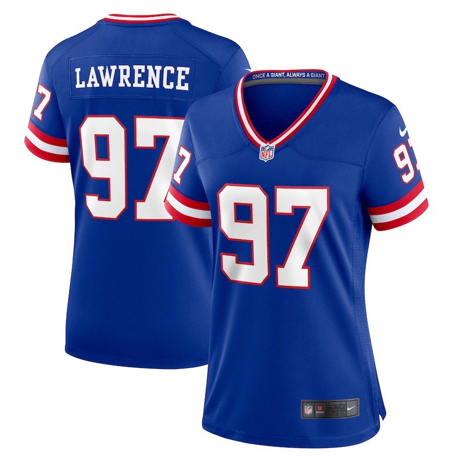 New York Giants #97 Dexter Lawrence Royal Women's Classic Player Game Jersey