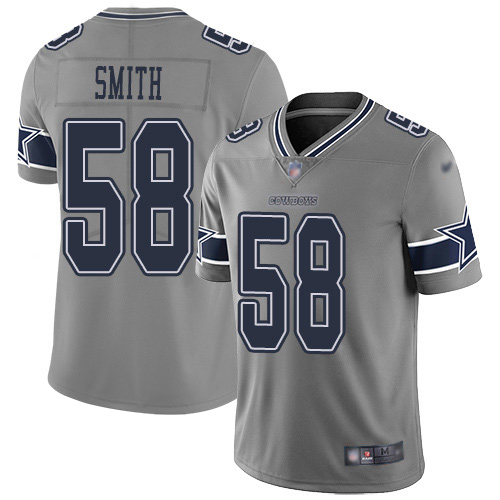 Dallas Cowboys #58 Aldon Smith Gray Men's Stitched Limited Inverted Legend Jersey Men's
