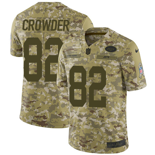 New York Jets #82 Jamison Crowder Camo Men's Stitched Limited 2018 Salute To Service Jersey Men's