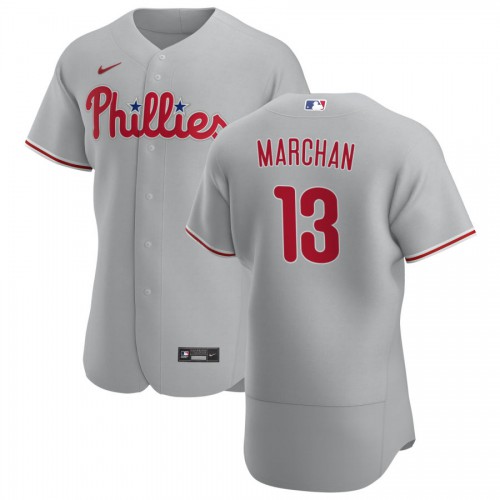 Philadelphia Philadelphia Phillies #13 Rafael Marchan Men's Gray Road 2020 Authentic Player Jersey Men's