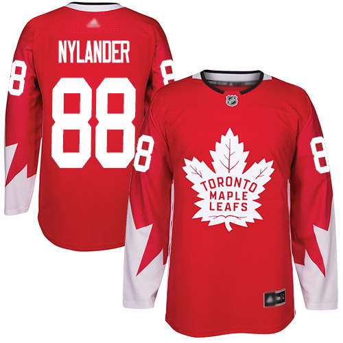 Adidas Maple Toronto Maple Leafs #88 William Nylander Red Team Canada Authentic Stitched Jersey Men's