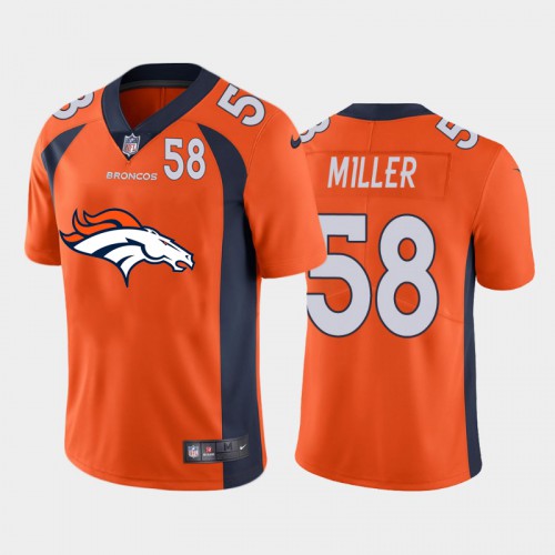 Denver Denver Broncos #58 Von Miller Orange Men's Big Team Logo Player Vapor Limited Jersey Men's
