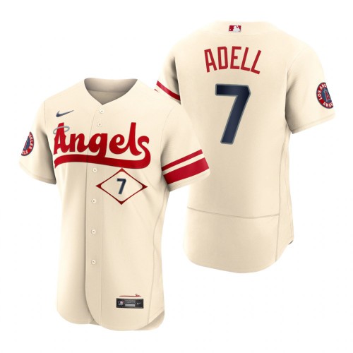 Los Angeles Los Angeles Angels #7 Jo Adell Cream Men's Authentic 2022 City Connect Jersey Men's