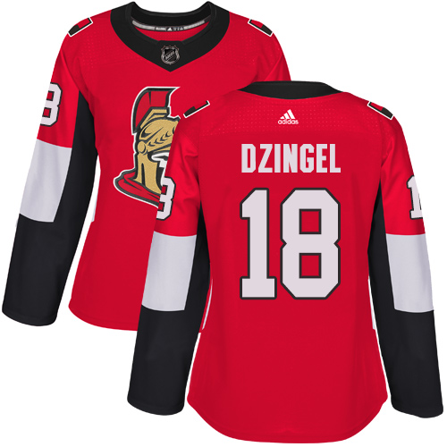 Adidas Ottawa Senators #18 Ryan Dzingel Red Home Authentic Women's Stitched Jersey Womens