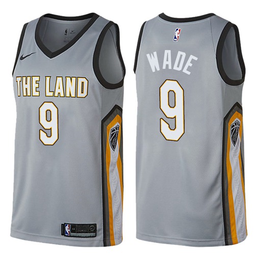 Cleveland Cavaliers #9 Dwyane Wade Gray Swingman City Edition Jersey Mens