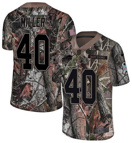 Bills #40 Von Miller Camo Men's Stitched Limited Rush Realtree Jersey