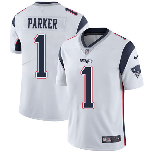 Patriots #1 DeVante Parker White Men's Stitched Vapor Untouchable Limited Jersey
