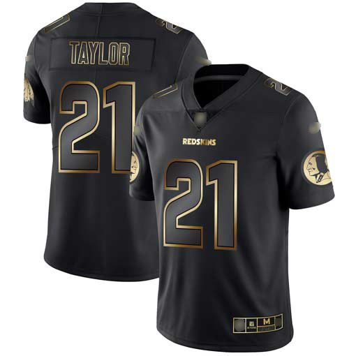 Commanders #21 Sean Taylor Black/Gold Men's Stitched Vapor Untouchable Limited Jersey
