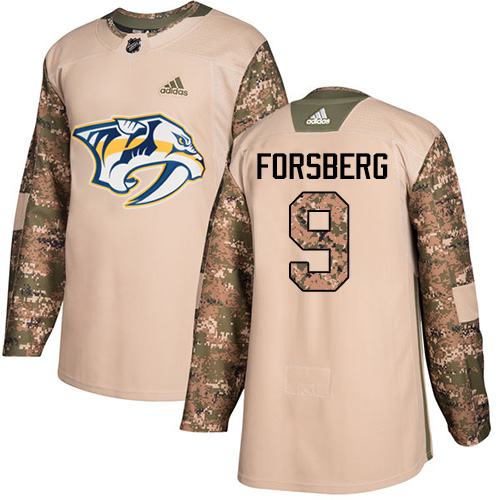Adidas Nashville Predators #9 Filip Forsberg Camo Authentic 2017 Veterans Day Stitched Youth Jersey Youth
