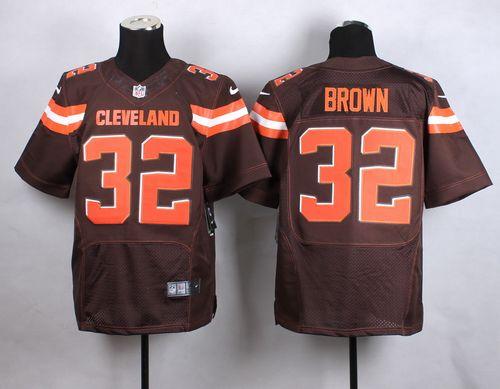 Browns #32 Jim Brown Brown Team Color Men's Stitched New Elite Jersey