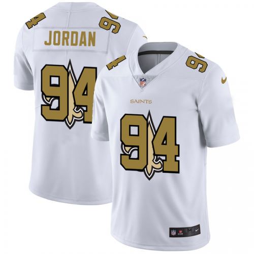 New Orleans New Orleans Saints #94 Cameron Jordan White Men's Team Logo Dual Overlap Limited Jersey Men's