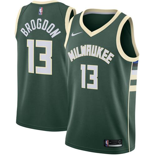 Milwaukee Bucks #13 Malcolm Brogdon Green Swingman Icon Edition Jersey Mens
