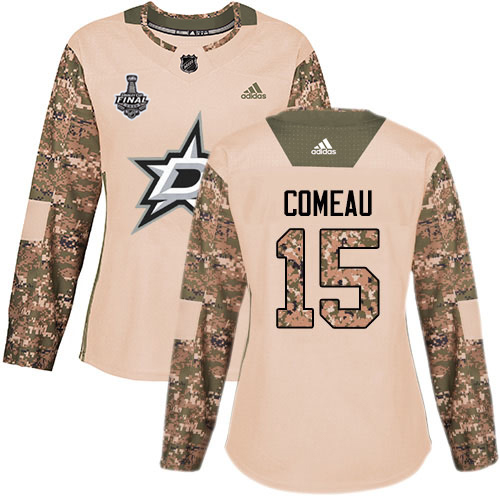 Adidas Dallas Stars #15 Blake Comeau Camo Authentic 2017 Veterans Day Women's 2020 Stanley Cup Final Stitched Jersey Womens